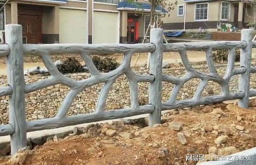 广东池塘混凝土仿藤条护栏图片与河源水泥栏杆仿树藤造型施工方法详解
